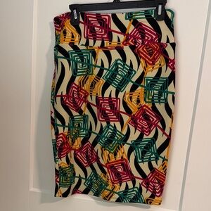 LuLaRoe Multicolor Geometric Patterned pencil Skirt size m